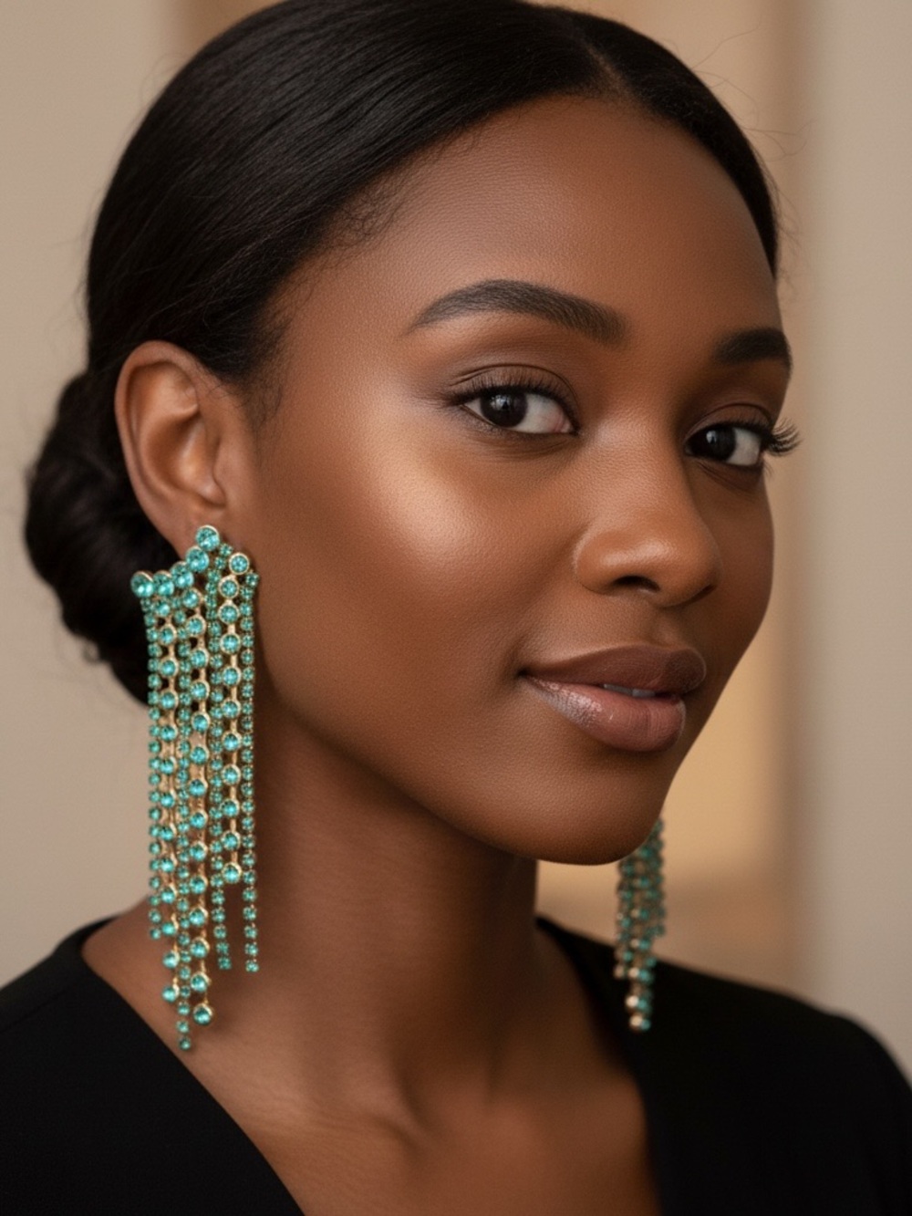 Lulu Frost Turquoise Crystal Cascade Earrings